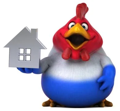 Fun chicken - 3D Illustration Stock-Illustration