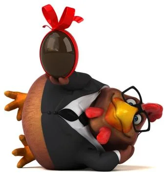 Fun chicken - 3D Illustration Illustrazione stock