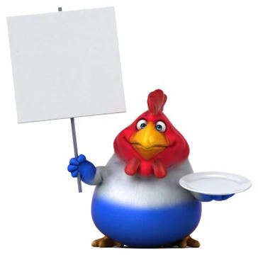 Fun chicken - 3D Illustration Stock Illustration