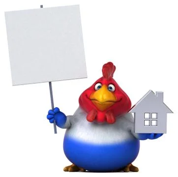 Fun chicken - 3D Illustration Stock Illustration