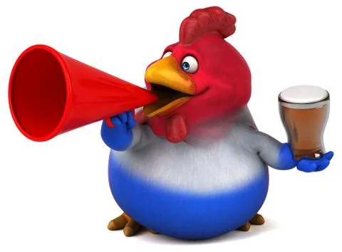 Fun chicken - 3D Illustration Stock-Illustration