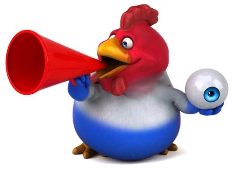 Fun chicken - 3D Illustration Stockillustratie