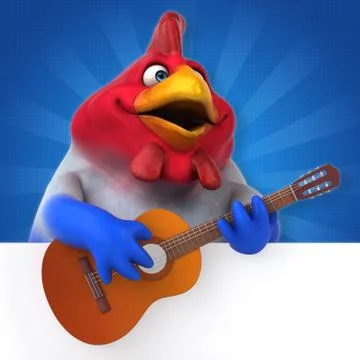 Fun chicken - 3D Illustration Stock Illustration