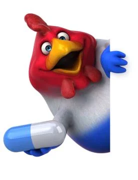 Fun chicken - 3D Illustration 库存插图