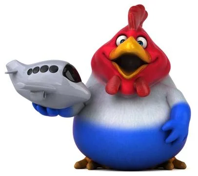 Fun chicken - 3D Illustration 스톡 일러스트