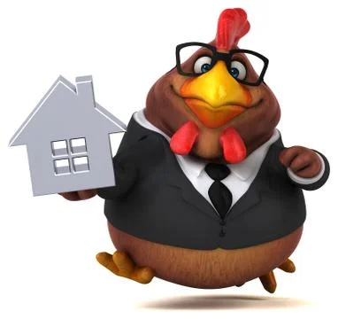 Fun chicken - 3D Illustration Stock Illustration