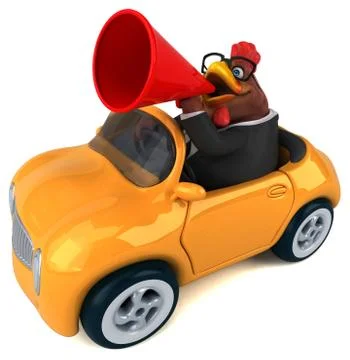 Fun chicken - 3D Illustration Stock Illustration
