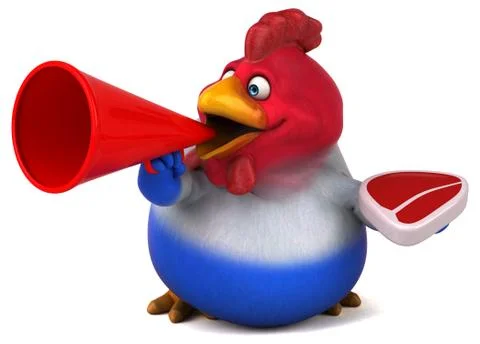 Fun chicken - 3D Illustration 스톡 일러스트