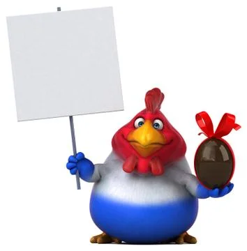 Fun chicken - 3D Illustration Stock Illustration