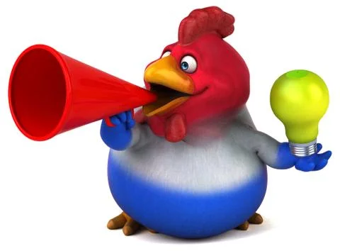 Fun chicken - 3D Illustration Illustrazione stock