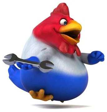 Fun chicken - 3D Illustration 库存插图