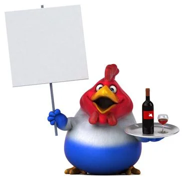 Fun chicken - 3D Illustration Stock Illustration
