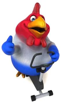 Fun chicken - 3D Illustration Illustrazione stock