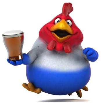Fun chicken - 3D Illustration Stock-Illustration