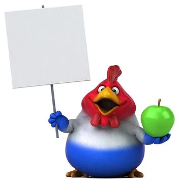 Fun chicken - 3D Illustration Illustrazione stock