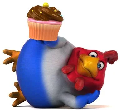 Fun chicken - 3D Illustration Illustrazione stock