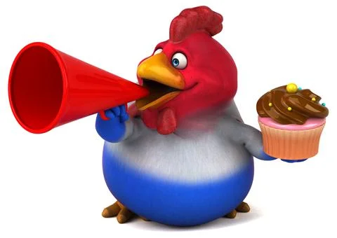Fun chicken - 3D Illustration Illustrazione stock