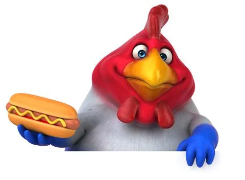 Fun chicken - 3D Illustration Stockillustratie
