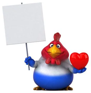 Fun chicken - 3D Illustration Illustrazione stock