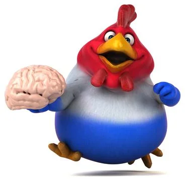 Fun chicken - 3D Illustration Illustrazione stock