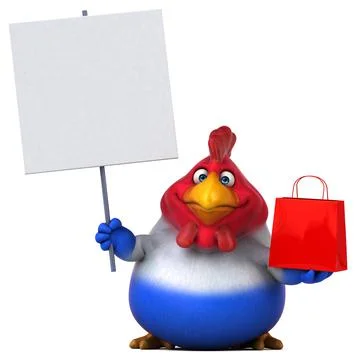 Fun chicken - 3D Illustration Stockillustratie