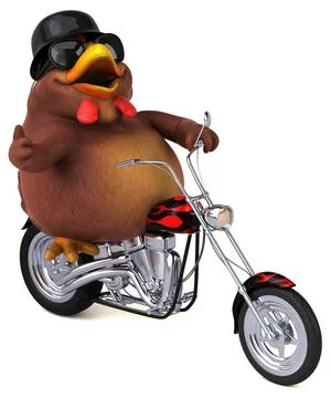 Fun chicken - 3D Illustration Stock Illustration