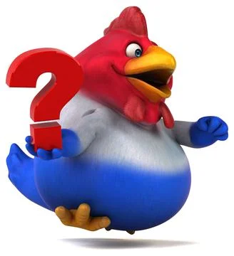Fun chicken - 3D Illustration Stock Illustration
