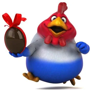 Fun chicken - 3D Illustration Stock Illustration