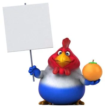 Fun chicken - 3D Illustration 스톡 일러스트