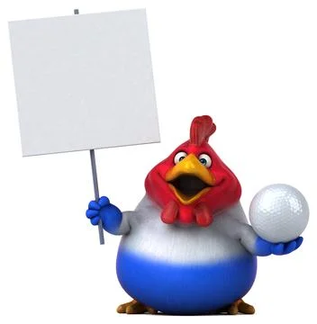 Fun chicken - 3D Illustration Stock-Illustration