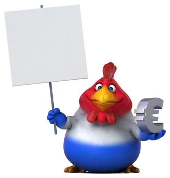 Fun chicken - 3D Illustration Stock Illustration