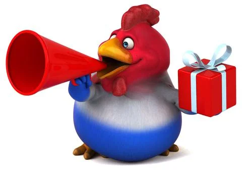 Fun chicken - 3D Illustration Stock Illustration