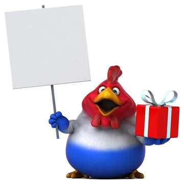 Fun chicken - 3D Illustration Stock Illustration