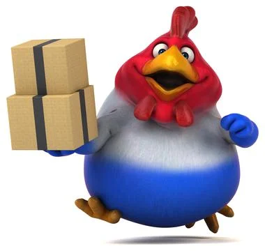 Fun chicken - 3D Illustration Stock Illustration