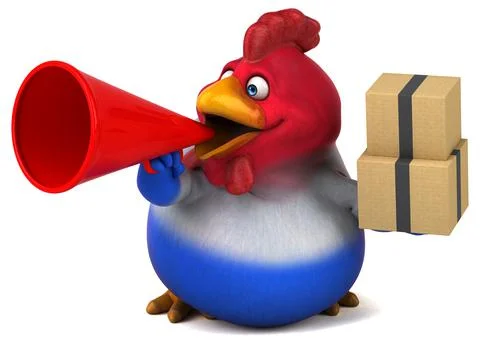 Fun chicken - 3D Illustration 库存插图