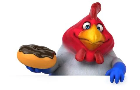 Fun chicken - 3D Illustration Illustrazione stock