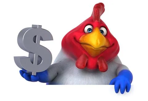 Fun chicken - 3D Illustration Illustrazione stock