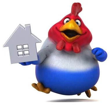 Fun chicken - 3D Illustration Stock Illustration
