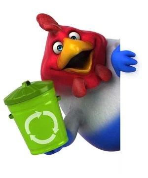 Fun chicken - 3D Illustration Stock-Illustration
