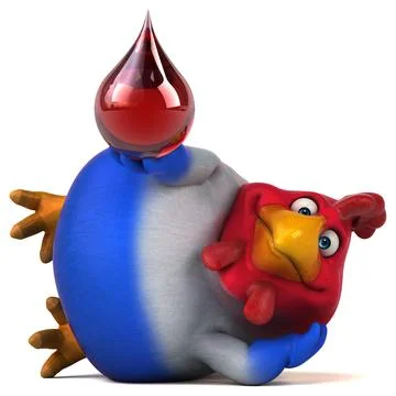 Fun chicken - 3D Illustration Stock Illustration