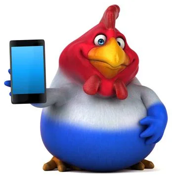Fun chicken - 3D Illustration Stock Illustration