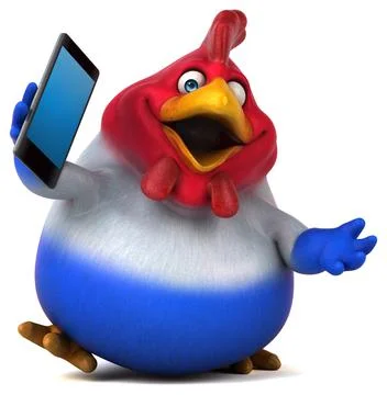 Fun chicken - 3D Illustration 스톡 일러스트