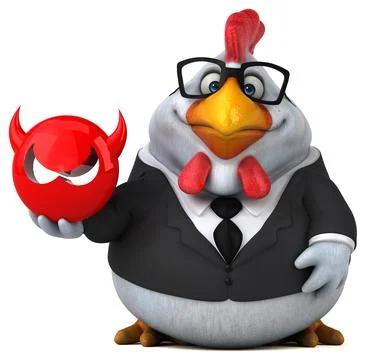 Fun chicken - 3D Illustration Stock Illustration