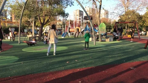 Fun children's park Stock Footage 146099372