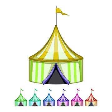 Fun circus tent cartoon vector graphic Stock Illustration