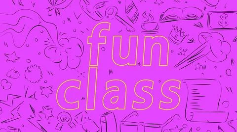 Fun Class text. Lessons online for school pupils or university students. Abst Illustrazione stock