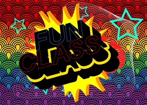 Fun Class text. Lessons online for school pupils or university students. Abst 库存插图