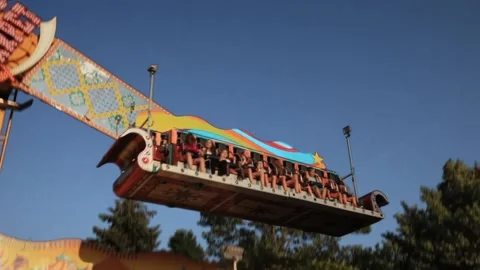 Fun close up of the Magic Carpet ride Stock Footage 158999414