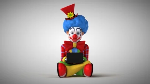 Fun clown coding - 3D Animation Stock Footage 83421364