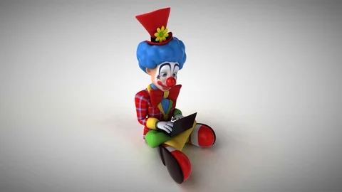 Fun clown coding - 3D Animation Stock Footage 83421406